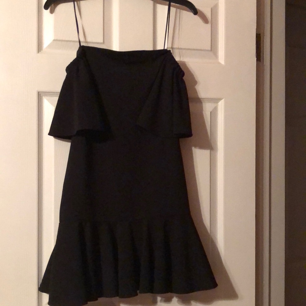 Off the shoulder short black dress